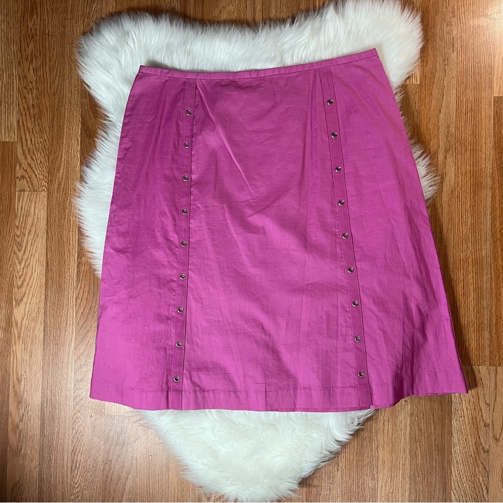 Magenta Cotton Eyelet A-Line Skirt | Size 16 | Y2K Vibe Bold Pop of Color